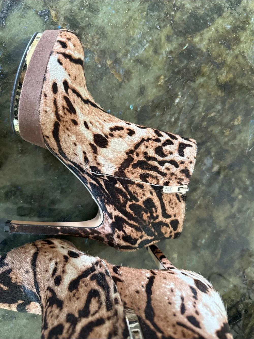 Vince Camuto Leopard-Print Ankle Booties in Tan and Black